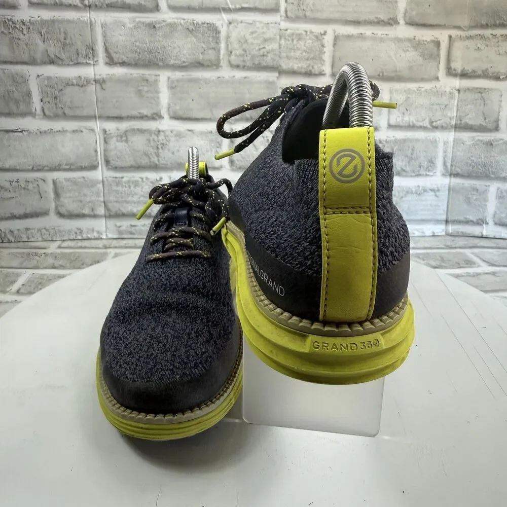 Cole Haan Original Grand Stitchlite Size 8 Gray and Yellow Comfort Oxford Shoes